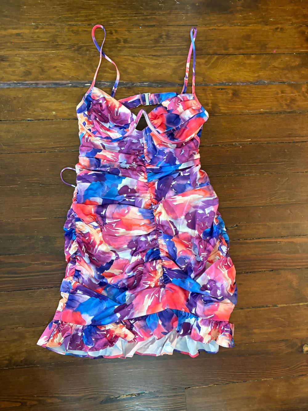 For love and lemons purple pink Natasha open back satin dress size M - Picture 3 of 6